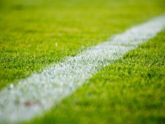 White line on a football pitch