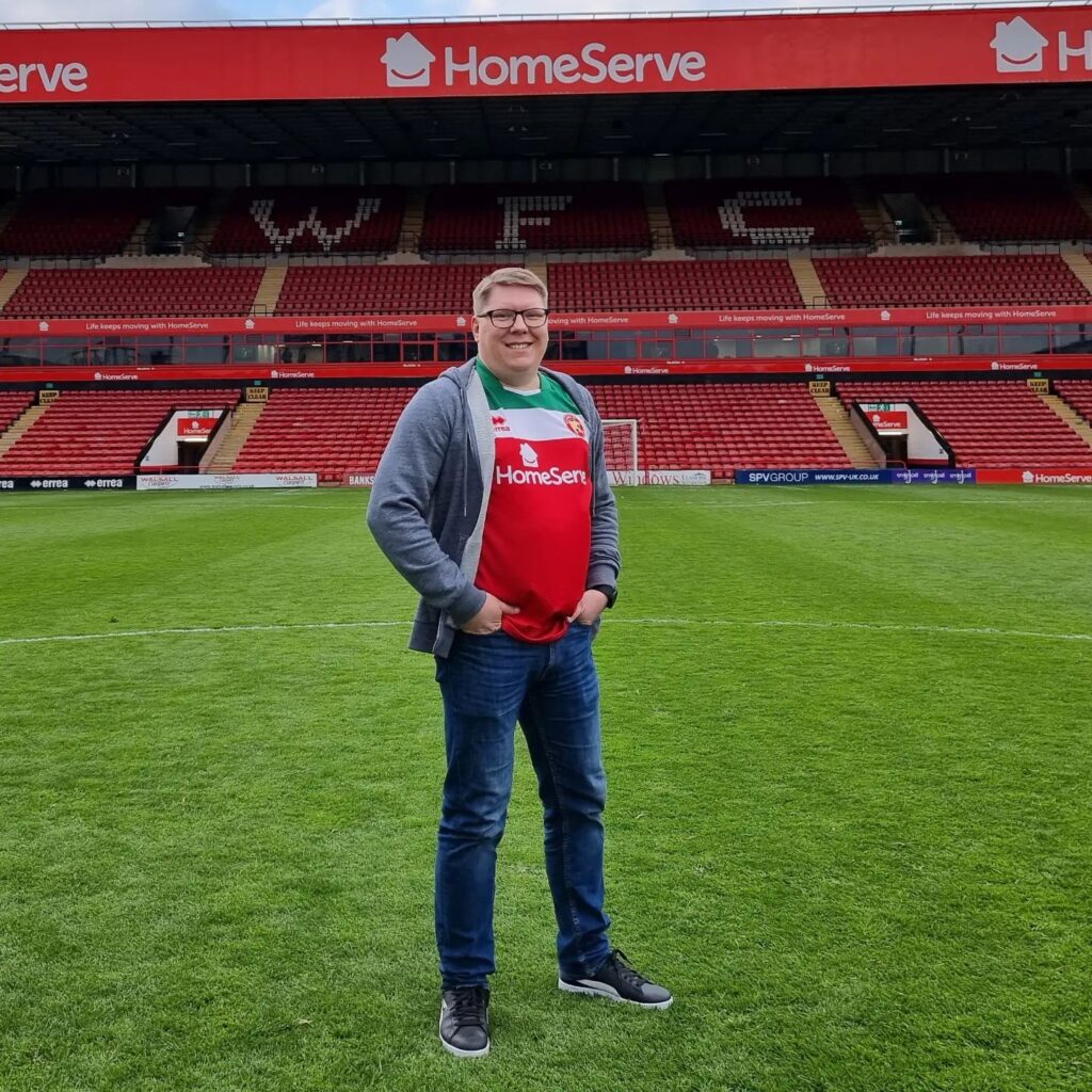 The Swedish Saddler at the pitch of Bescot Stadium