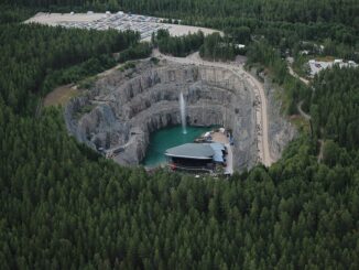 View of the epic venue Dalhalla from the sky